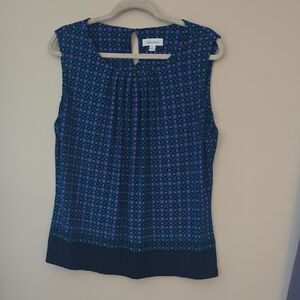 Calvin Klein Women's Geometric Purple and Blue Blouse